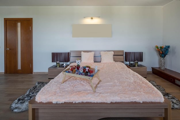 A bedroom featuring two matching runner rugs placed on either side of the bed. The runners are long enough to provide a soft landing spot when getting out of bed, enhancing the room's comfort and style.