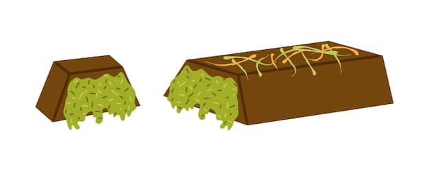 A visual illustration showing the ideal ratio of green to brown materials in a compost pile, with examples of each type of material clearly labeled (e.g., grass clippings, leaves, shredded paper).
