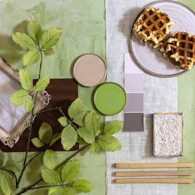 A mood board showcasing various garden design styles, including cottage, modern, and zen gardens. Plant combinations and color palettes are also featured.